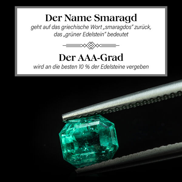AAA Smaragd und Diamant Anhänger in 585 Gold - 1,09 ct. image number 4
