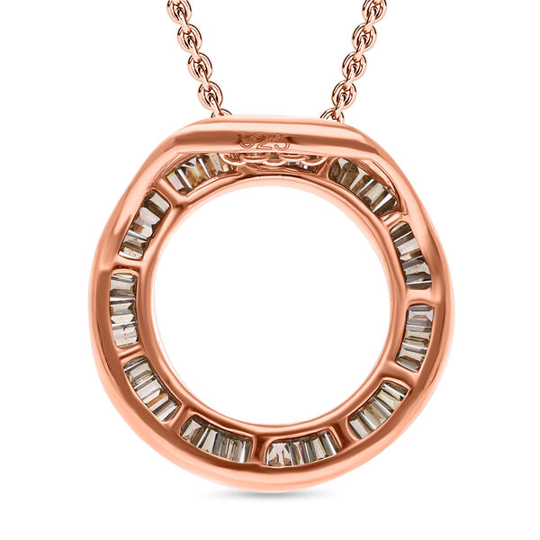 Nat&uuml;rlicher Champagner-Diamant-Anh&auml;nger mit 45+5cm Kette - 0,23 ct. image number 5