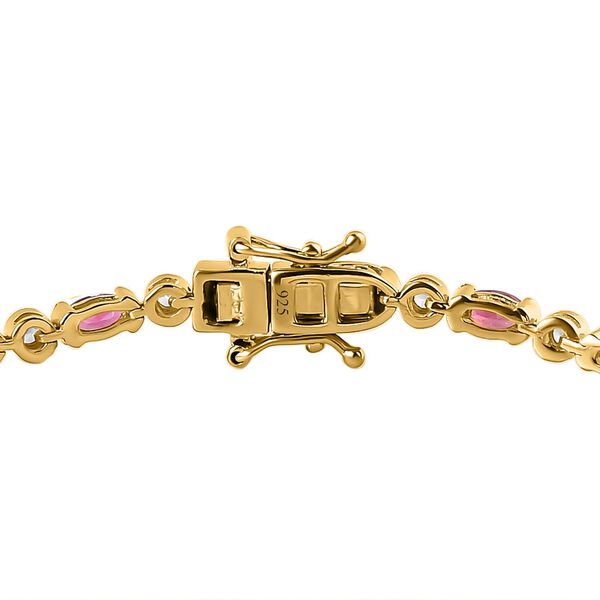 AA Rubellit und wei&szlig;es Zirkon-Armband, 19 cm - 5,72 ct. image number 4