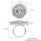 Handgearbeiteter, natürlicher Polki Diamant Ring, 925 Silber platiniert (Größe 17.00) ca. 1.25 ct image number 6