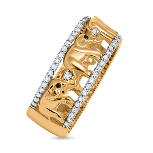 LUSTRO STELLA - weißer Zirkonia-Elefant-Bandring image number 9