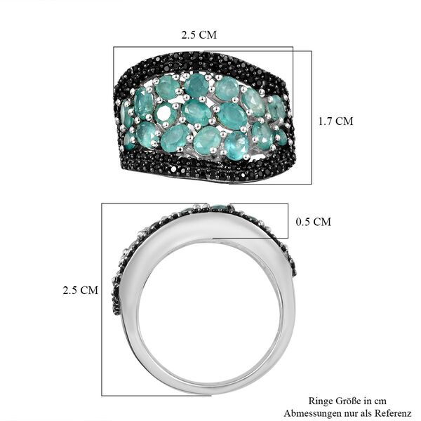 AA Grandidierit und schwarzer Spinell-Cluster-Ring in Silber image number 7