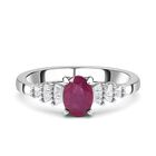 Fissure gefüllt Rubin und Diamant Ring 925 Silber platiniert  ca. 1,41 ct image number 0