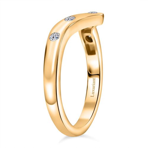LUXURIANT DIAMOND- SI-GH Labor Diamant Ring, 925 Silber 750 Gelbgold Vermeil - 0,20 ct. image number 5