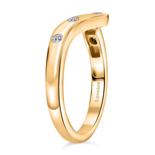 LUXURIANT SI-GH Labor Diamant Ring, 925 Silber 750 Gelbgold Vermeil - 0,20 ct. image number 5