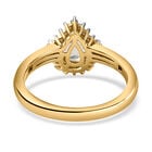 AAA Turkizit und weißer Diamant-Ring, 925 Silber Gelbgold Vermeil  ca. 1,08 ct image number 5