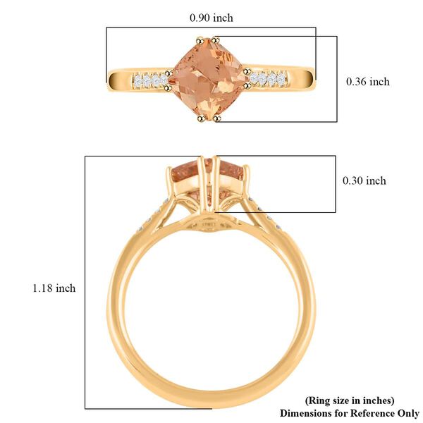 LUXORO zertifiziert und geprüft AAA kaiserlicher Topas und Diamant Ring in 417 Gold - 2 ct. image number 4