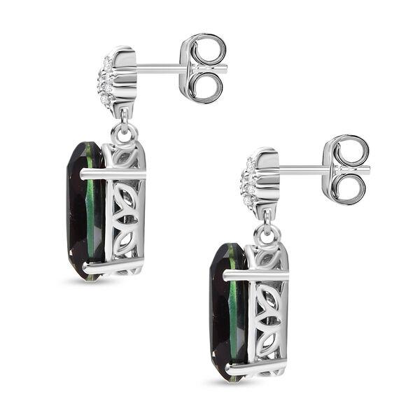 Alexandrit Triplett Quarz und Zirkon Ohrringe - 5 ct. image number 3