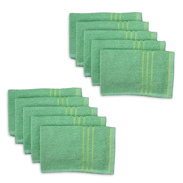 10er-Set recycelte 320gsm Baumwoll-Frottee-Küchentücher, 30x46 cm, Grün image number 3