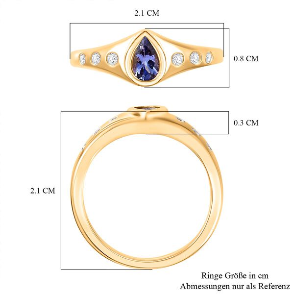 Tansanit und Zirkon Ring - 0,47 ct. image number 7