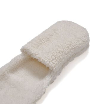 Kuschelige 3-in-1 Sherpa M&uuml;tze, Schal und Handw&auml;rmer, Wei&szlig;