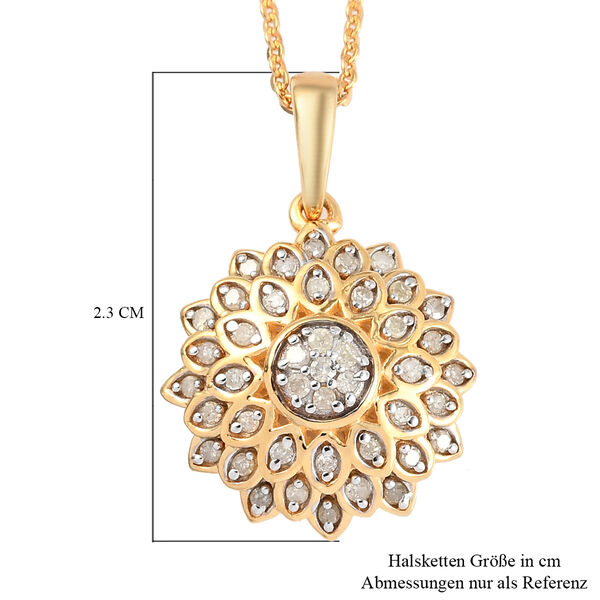Diamant Anh&auml;nger mit Kette 50 cm 925 Silber Gelbgold Vermeil ca. 0,25 ct image number 6