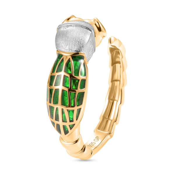 GP - AA Peridot, Kanchanaburi Blauer Saphir Ring 925 Silber 750 Vergoldet (Gr&ouml;&szlig;e 17.00) image number 4