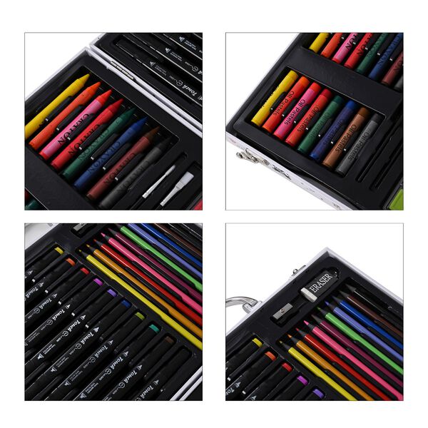 LIVMORE K&uuml;nstler Malset 84 teilig in Aufbewahrungskoffer 30 x 25 cm, Mherfarbig image number 7