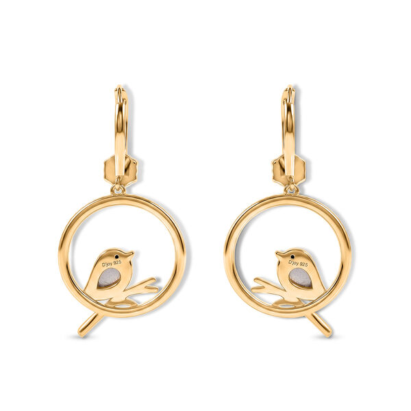 D'Joy Flamingo Mondstein und schwarze Spinell Ohrringe - 1 ct. image number 4