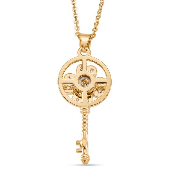 Wei&szlig;e S&uuml;&szlig;wasser Perle (5-7 mm), Wei&szlig;er Zirkonia Schmuckset ca. 50 cm Nickelfreies Messing, Reines Kupfer vergoldet image number 5