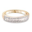 Diamant-Ring, 925 Silber Gelbgold Vermeil (Größe 19.00) ca. 0,25 ct image number 0
