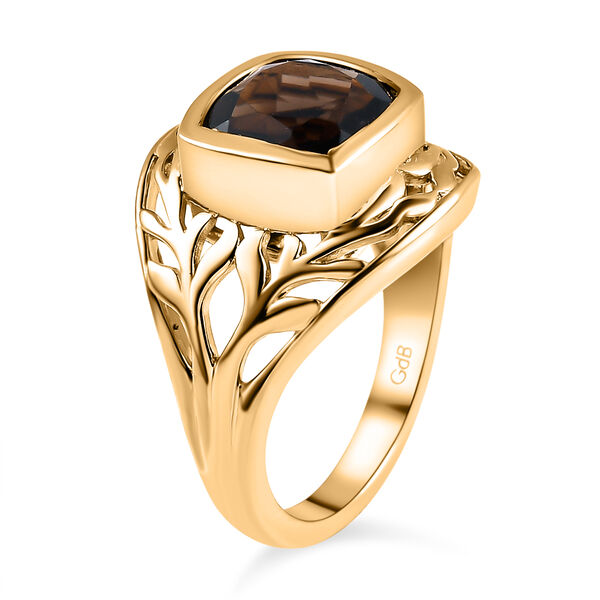 Rauchquarz Ring, Messing vergoldet (Gr&ouml;&szlig;e 17.00) ca. 2,60 ct image number 4