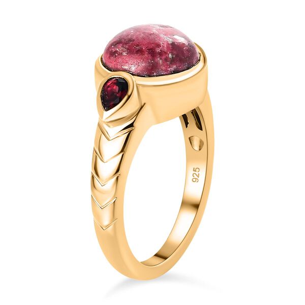 Norwegischer Thulit und Rhodolith Granat-Ring - 5,63 ct. image number 5