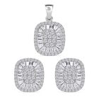 Weißer Zirkonia Schmuckset 925 Silber rhodiniert