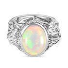 AA Natürlicher, äthiopischer Welo Opal Ring, 925 Silber rhodiniert (Größe 20.00) ca. 4.18 ct