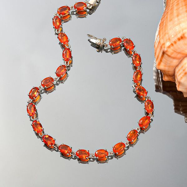 AAAA Feuer opal Armband ca. 20 cm 375 Gold ca. 6,83 ct. image number 2