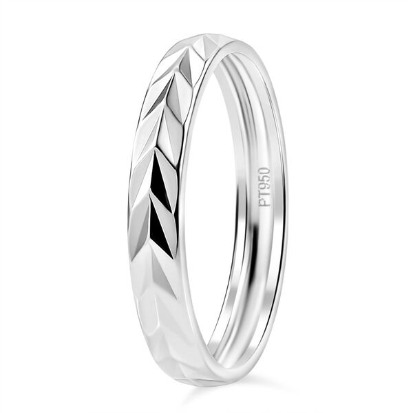 Strukturierter Bandring in 950 Platin image number 4