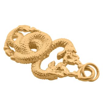 Doppelter Drachen-Anh&auml;nger in 999 Gold
