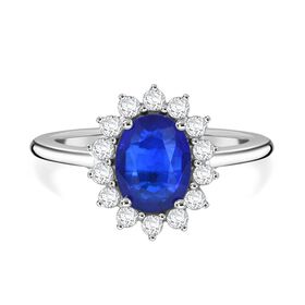 Blauer Spinell und Zirkon-Ring - 2,03 ct.