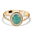 AA Grandidierit, Weißer Zirkon Ring, 925 Silber Gelbgold Vermeil, (Größe 21.00), ca. 2.65 ct
