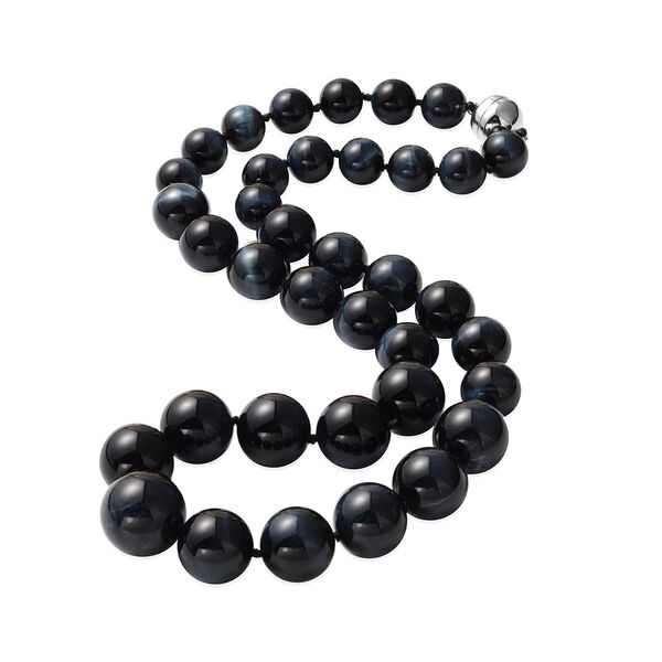 Blaue Tigerauge Halskette ca. 50 cm 925 Silber rhodiniert image number 2