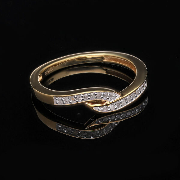 Diamant Ring, 925 Silber Gelbgold Vermeil - 0,10 ct. image number 2