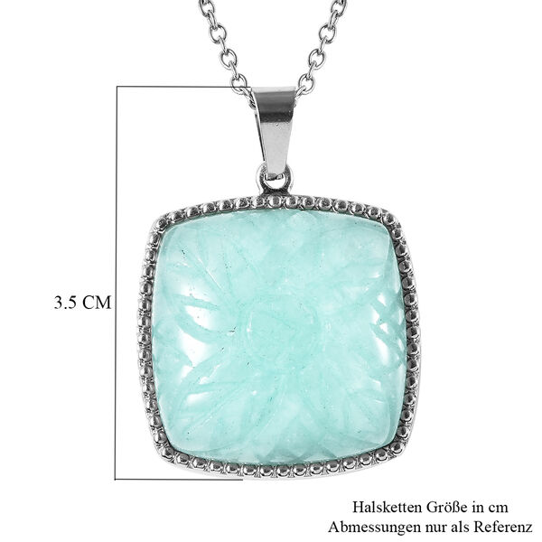 Amazonit-Anh&auml;nger mit Kette, ca. 50 cm in Edelstahl image number 5