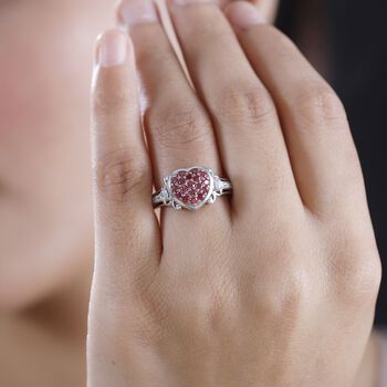 J Francis gefertigt mit SWAROVSKI Zirkonia, Roter Zirkonia Ring 925 Silber (Gr&ouml;&szlig;e 20.00)