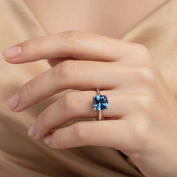 LUXURIANT DIAMOND - Lab Grown Blauer Diamant SI Ring 925 Silber Rhodiniert (Gr&ouml;&szlig;e 18.00) (10-15 Werktage Lieferzeit) ca. 1.00 ct