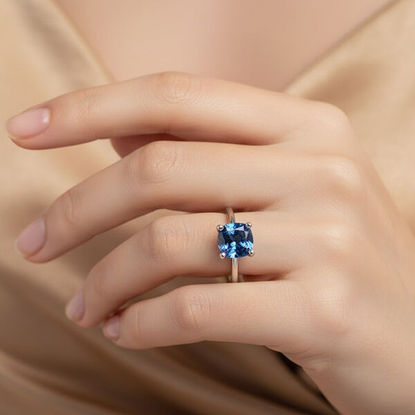 LUXURIANT DIAMOND - Lab Grown Blauer Diamant SI Ring 925 Silber Rhodiniert (Gr&ouml;&szlig;e 18.00) (10-15 Werktage Lieferzeit) ca. 1.00 ct image number 2