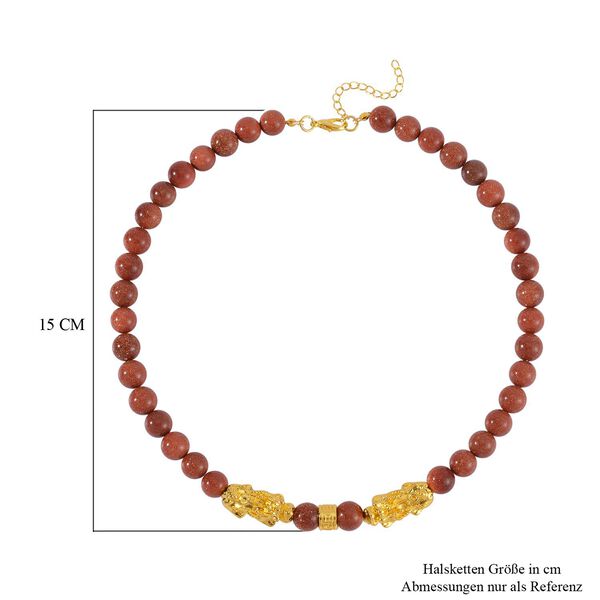 Gold Sandstein Halskette, 45 cm - 250 ct. image number 5