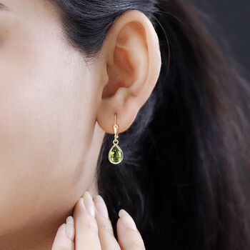 Nat&uuml;rliche Peridot Ohrringe, 925 Silber vergoldet, ca. 2.70 ct