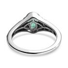 Kagem Sambischer Smaragd, Weißer Zirkon Ring 925 Silber platiniert (Größe 19.00) ca. 0.82 ct image number 5