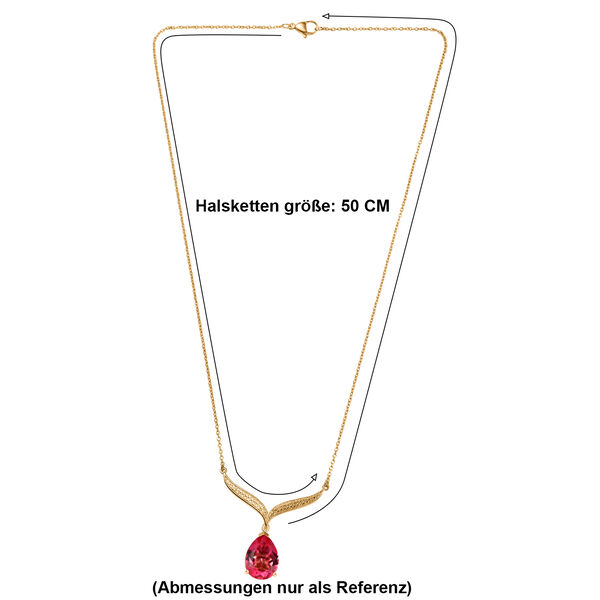 EVER TRUE Sunset Quarz Triplette Halskette ca. 50 cm Nickelfreies Messing, goldfarben ca. 8,82 ct. image number 5