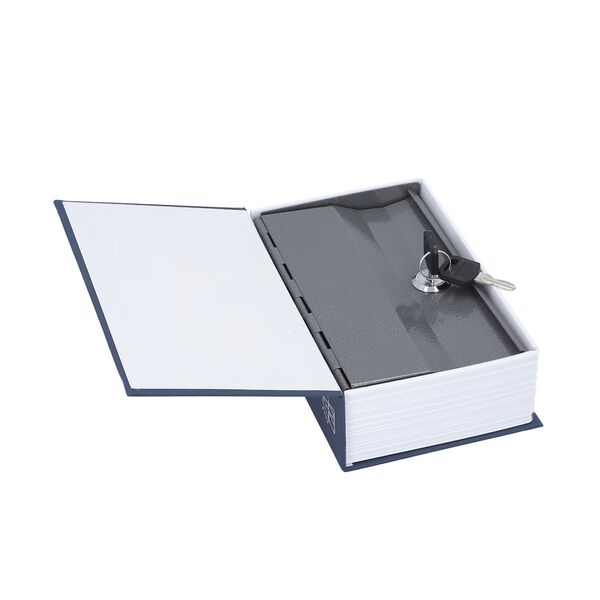 Geheimer Safe in Buchoptik, gesichert mit Schloss und 2 Schl&uuml;sseln, 18x11.8x5.5cm, blau image number 6