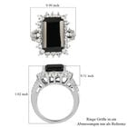 Elite Shungit und Zirkon Ring 925 Silber platiniert (Größe 18.00) ca. 7,37 ct image number 6