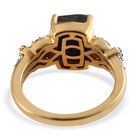Meteorit und Zirkon Ring 925 Silber vergoldet  ca. 5,71 ct image number 5