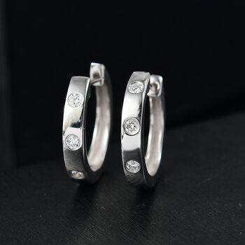 LUXURIANT SI-GH Labor Diamant Creolen, 925 Silber rhodiniert - 0,33 ct.