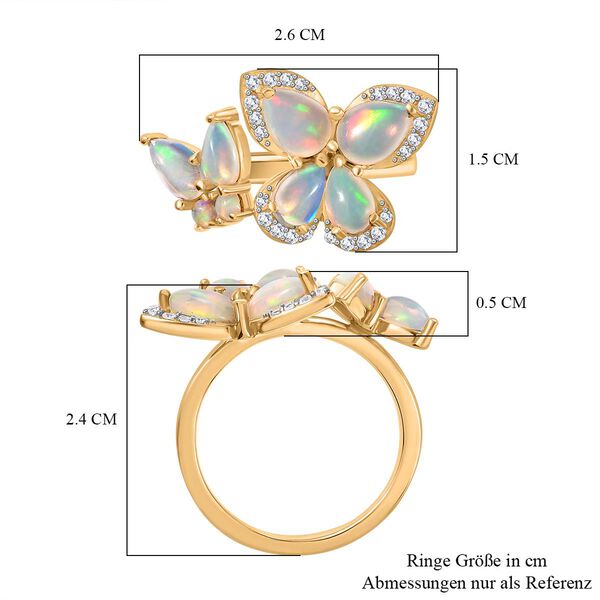 AA Natürlicher, äthiopischer Welo Opal und Zirkon Ring - 2,12 ct. image number 7