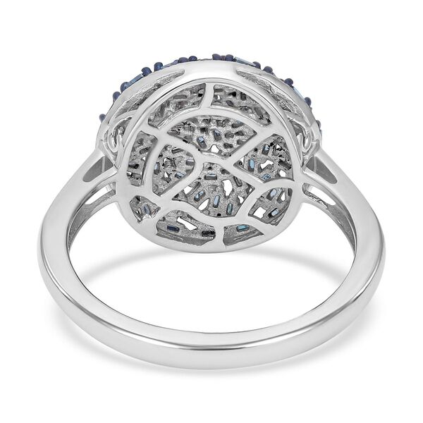 Blauer Diamant Ring, 925 Silber platiniert (Größe 16.00) ca. 0.50 ct image number 5