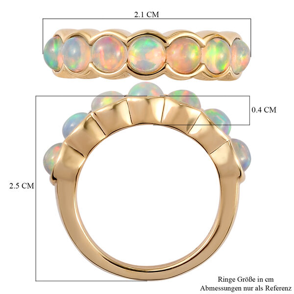 Natürlicher Äthiopischer Opal 7 Stein Ring 925 Silber Gelbgold-Überzug image number 7