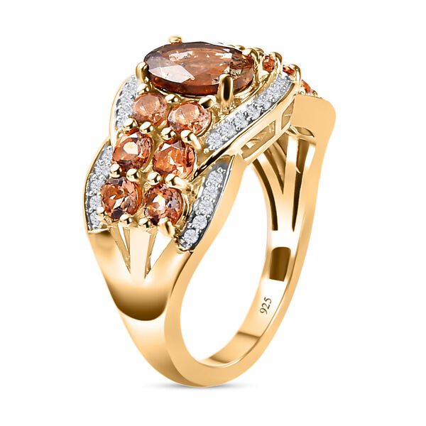 Natürlicher Jenipapo Andalusit Ring, 925 Silber Gelbgold Vermeil (Größe 21.00) ca. 3.15 ct image number 5