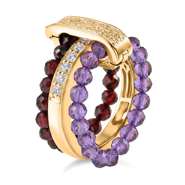 EverTrue Zirkonia, roter Granat und afrikanischer Amethyst Ring image number 4