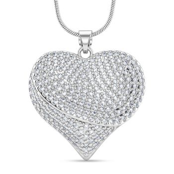 Wei&szlig;er Zirkonia Halskette ca. 52 cm Nickelfreies Messing